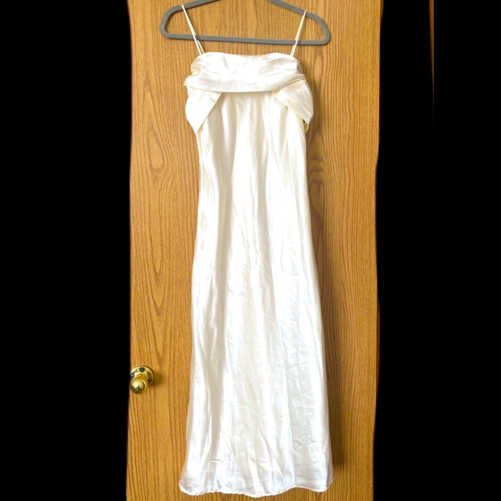 Blondie Nites Faux Silk White Wedding/Rehearsal/Reception Dress